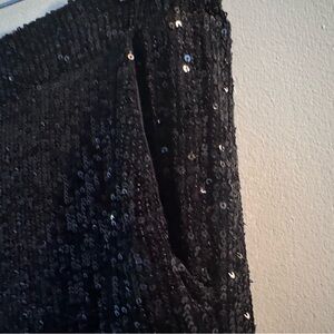 Black sequin pants